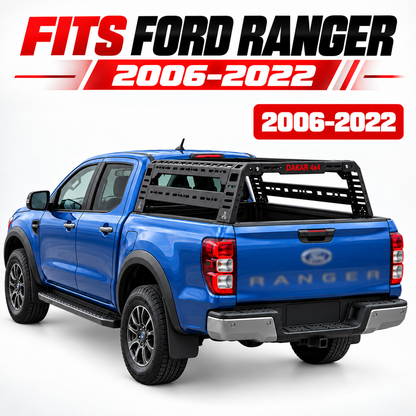 Ford Ranger 2006-2022 bed rack, black steel tent roll bar - view 2