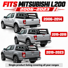 Mitsubishi L200 2006-2023 bed rack, black steel tent roll bar - view 2