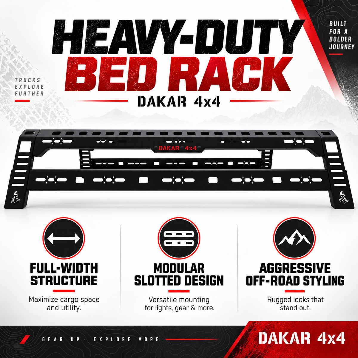 Mitsubishi L200 2006-2023 bed rack, black steel tent roll bar - view 4