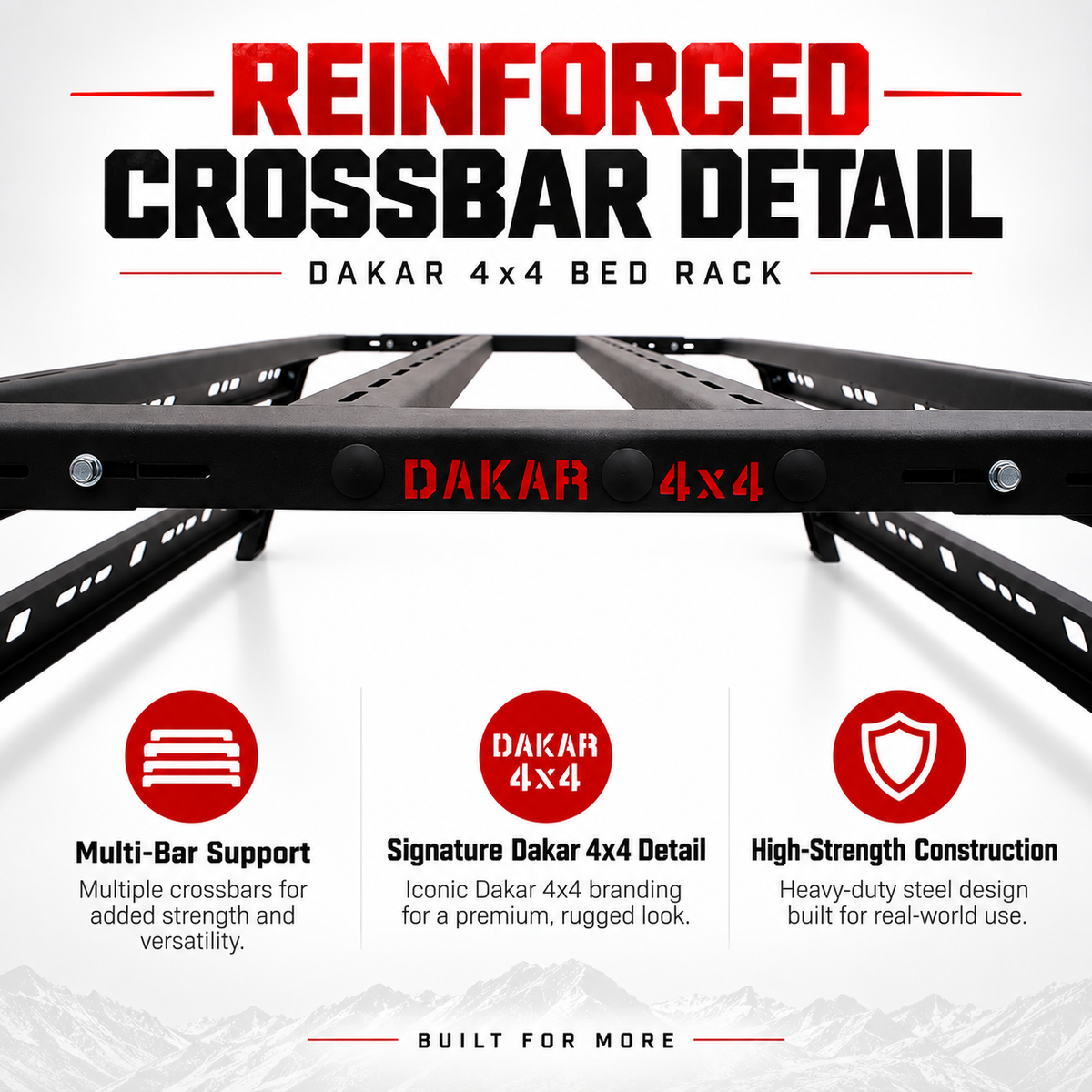 Mitsubishi L200 2006-2023 bed rack, black steel tent roll bar - view 5
