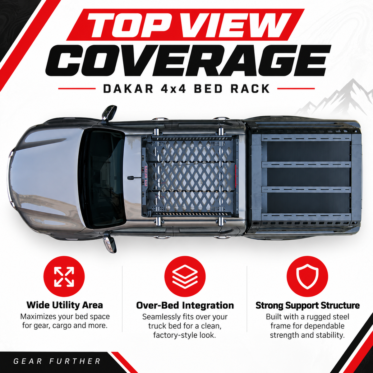 Mitsubishi L200 2006-2023 bed rack, black steel tent roll bar - view 9