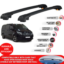 Roof Bar for Mercedes Viano W447 2015-2024 Lockable Roof Rack Cross Bars 2 Pcs Black