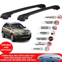 Roof Bar for Opel Antara 2006-2015 Lockable Roof Rack Cross Bars 2 Pcs Black