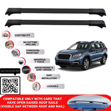 Roof Rack Cross Bars for Subaru Ascent 2019+ Lockable Roof Bars 2 Pcs Black