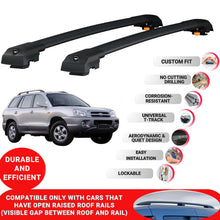 Roof Bar for Hyundai Santa Fe 2001-2006 Lockable Roof Rack Cross Bars 2 Pcs Black