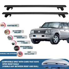 Roof Rack Cross Bars for Toyota Land Cruiser 1998-2007 Rail Carrier for Roof Tents 2 Pcs Black