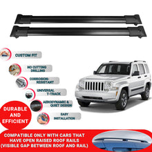 Roof Racks Cross Bars For Jeep Cherokee 2008-2013 2 Pcs Black