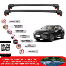 Premium Roof Bars For Lexus Nx-Series Suv 2015-2021 Secure Roof Rack Cross Bar 2 Pcss Black