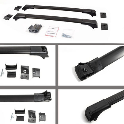 2X Car Roof Rack for Vauxhall Antara 2007-2010 Lockable Roof Bars Black