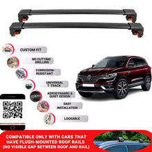 Premium Roof Bars For Renault Kaleos Suv 2017+ Secure Roof Rack Cross Bar 2 Pcss Black