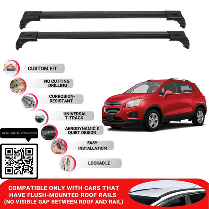 Roof Bars for Chevrolet Trax 2013-2022 Lockable Roof Rack Cross Bar 2 Pcs Black