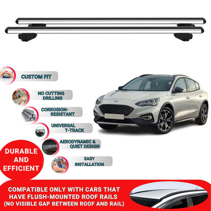 Roof Bars For Ford Focus Estate 2019-2023 Roof Rack Cross Bars 2 Pcs Grey