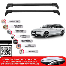 Roof Bars for Audi A4 Avant 2008-2015 Lockable Roof Rack Cross Bars 2 Pcs Black