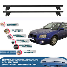 Lockable Roof Rack Cross Bars for Subaru Impreza Wagon GX 2000-2004 | Heavy Duty Rail Carrier 2 Pcs Black
