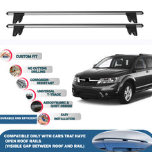 Lockable Roof Rack Cross Bars for Fiat Freemont Suv 2011-2015 | Heavy Duty Rail Carrier 2 Pcs Grey