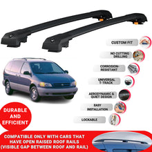 Roof Bar for Toyota Sienna (Xl10) 1998-2003 Lockable Roof Rack Cross Bars 2 Pcs Black
