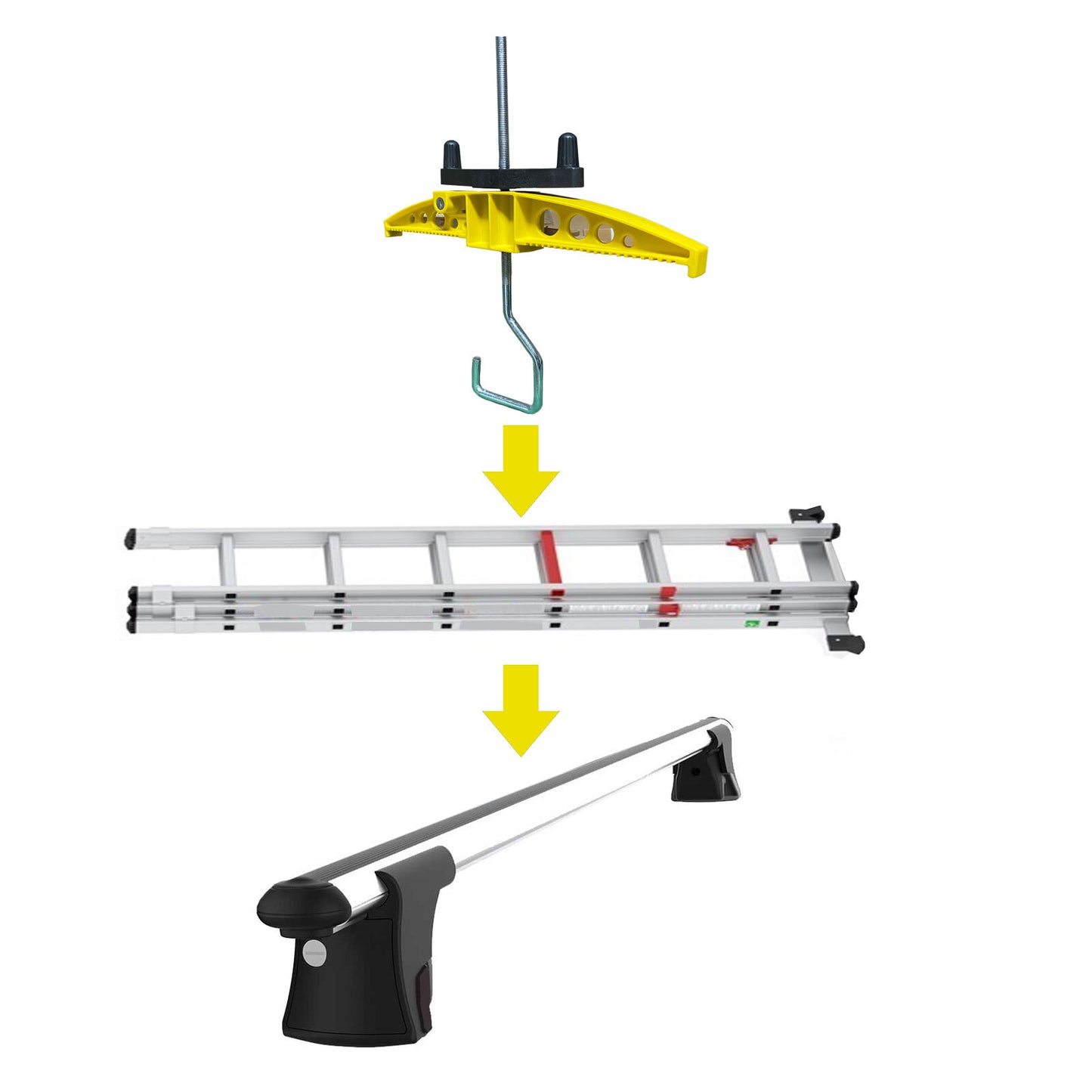 Lockable Ladder Clamp Designed for Roof Rack Cross Bar Placement