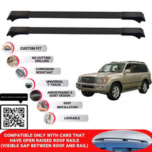 Roof Rack Cross Bars for Toyota Land Cruiser 120 2004-2009 Lockable 2 Pcs Black