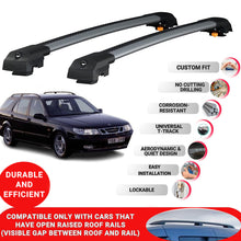 Roof Bar for Saab 9-5 YS3E Estate 1998-2010 Lockable Roof Rack Cross Bars 2 Pcs Grey