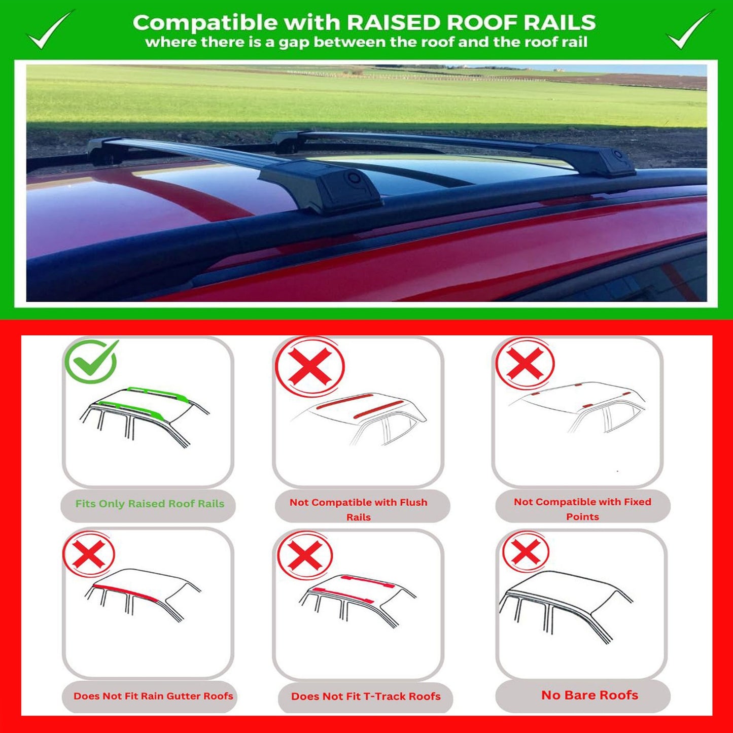 Roof Rack Cross Bars for Toyota 4 Runner 2010+ Lockable Roof Bars 2 Pcs Black