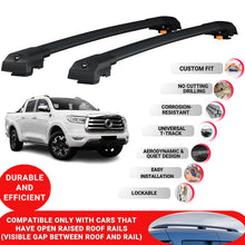 Roof Bar for Great Wall Cannon 2019+ Lockable Roof Rack Cross Bars 2 Pcs Black