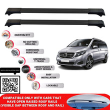 Roof Rack Cross Bars for Mercedes V-Class W447 Mpv 2015-2025 Lockable 2 Pcs Black