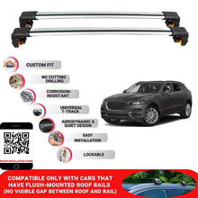Premium Roof Bars For Jaguar F-Pace Suv 2016+ Secure Roof Rack Cross Bar 2 Pcss Grey