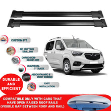 Roof Racks Cross Bars For Vauxhall Combo E 2019-2023 2 Pcs Black
