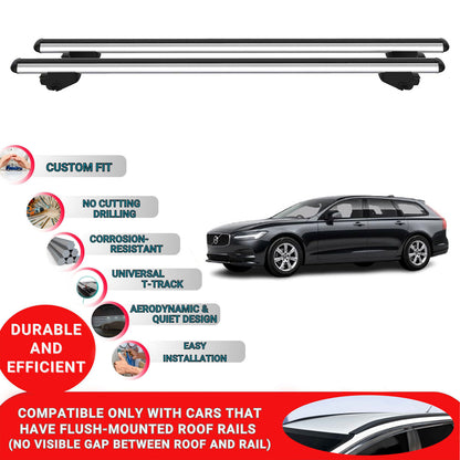Roof Bars For Volvo V90 2016-2023 Roof Rack Cross Bars 2 Pcs Grey