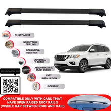 Roof Rack Cross Bars for Nissan Pathfinder R52 2013-2020 Lockable 2 Pcs Black