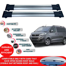 Roof Racks Cross Bars For Peugeot Traveller Non-Van 2017-2023 2 Pcs Grey