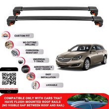 Premium Roof Bars For Opel insignia Estate 2008-2017 Secure Roof Rack Cross Bar 2 Pcss Black