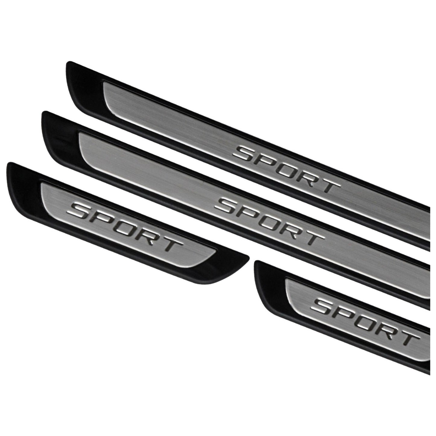 Axenture Universal  Chrome Door Sill Trim Plate Covers Scratch Guard 4 Pcs