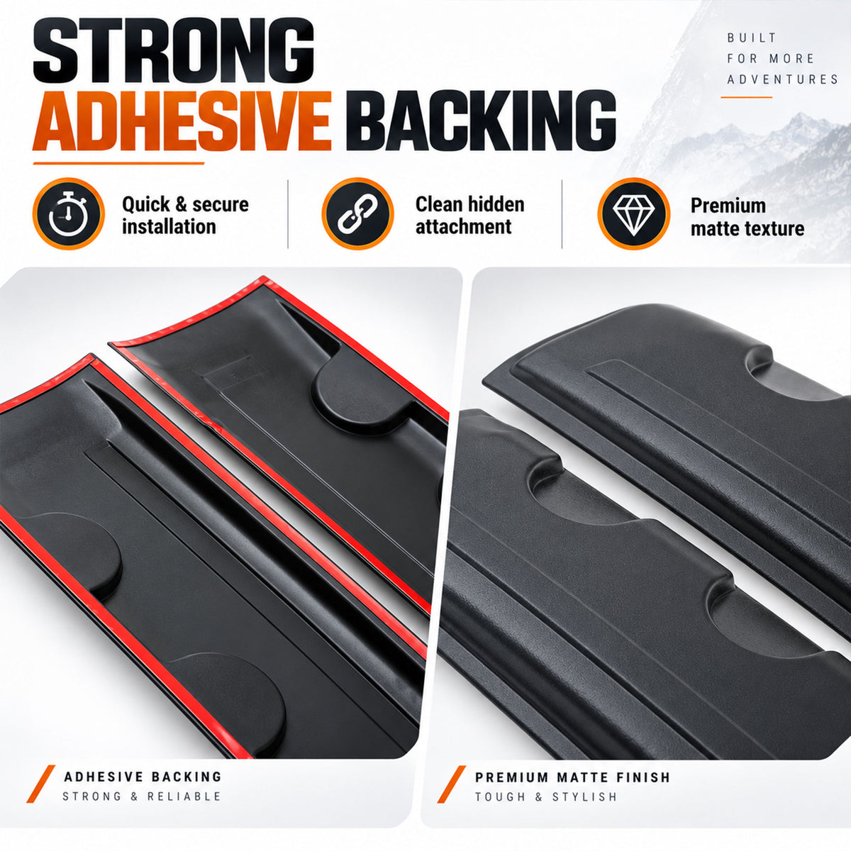 Side Door Cladding for Ford Ranger 2015-2022 4pc Black ABS Body Mouldings