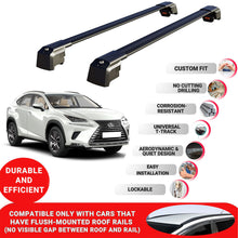 Roof Bars Rack for Lexus NX (Az10) 2015-2021 Lockable Rail Carrier 2 Pcs Black
