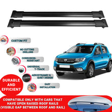 Roof Racks Cross Bars For Dacia Sandero Stepway 2012-2020 2 Pcs Black