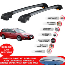 Roof Bar for Volvo V70 2000-2007 Lockable Roof Rack Cross Bars 2 Pcs Grey