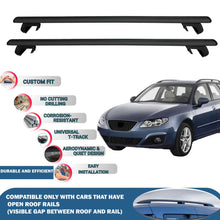 Roof Rack Cross Bars for Seat Exeo St 2009-2012 Rail Carrier for Roof Tents 2 Pcs Black