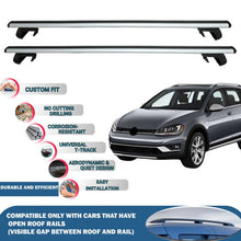 Roof Rack Cross Bars for Volkswagen Golf Alltrack 2015-2023 Rail Carrier for Roof Tents 2 Pcs Grey
