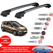 Roof Bar for Renault Grand Scenic 2009-2016 Lockable Roof Rack Cross Bars 2 Pcs Grey