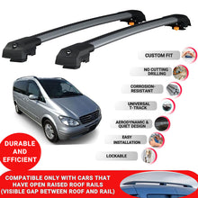 Roof Bar for Mercedes-Benz Viano W639 2003-2014 Lockable Roof Rack Cross Bars 2 Pcs Grey