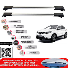 Roof Rack Cross Bars for Nissan Qashqai J11 2014-2021 Lockable Roof Bars 2 Pcs Grey