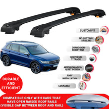 Roof Bar for Vw Tiguan R-Line 2020+ Lockable Roof Rack Cross Bars 2 Pcs Black