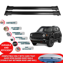 Roof Racks Cross Bars For Jeep Renegade 2014-2024 2 Pcs Black