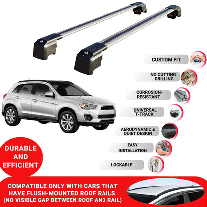 Roof Bars Rack for Mitsubishi Outlander Sport 2010-2022 Rail Carrier 2 Pcs Grey
