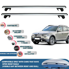 Roof Rack Cross Bars for Bmw X3 2004-2010 Rail Carrier for Roof Tents 2 Pcs Grey