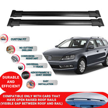 Roof Racks Cross Bars For Vw Passat B7 Sw 2010-2015 2 Pcs Black