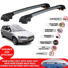Roof Bar for Volvo V50 2003-2014 Lockable Roof Rack Cross Bars 2 Pcs Grey