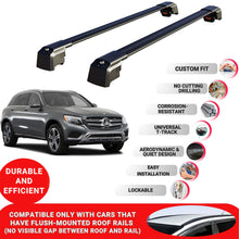Roof Bars Rack for Mercedes GLC-Class X253 2016-2022 Lockable Rail Carrier 2 Pcs Black