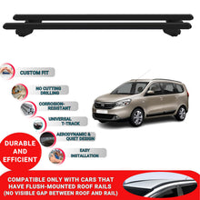 Roof Bars For Dacia Lodgy 5 Doors 2012-2023 Roof Rack Cross Bars 2 Pcs Black